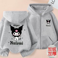 クロミカーディガンのコートは冬に子供の純綿のジッパーと帽子の女の子の親子服の上着を着ます。