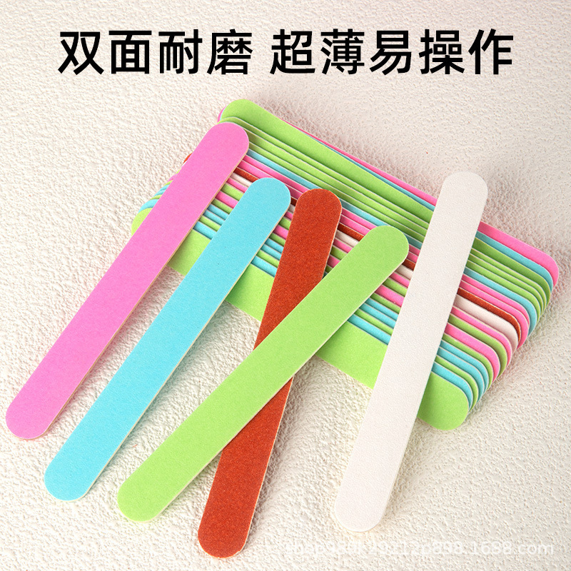 短款迷你指甲锉彩色木皮锉小搓条 穿戴甲打磨条双面打磨不掉砂|undefined
