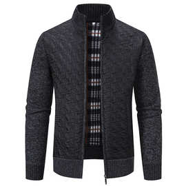 【3D跨境专用图】 男士休闲开衫毛衣外套加绒夹克秋冬 8965