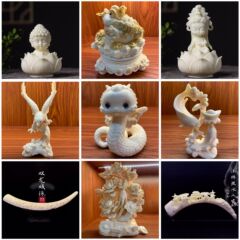 工場の卸売りの象牙の実の菩提果の置物のハンドルの事務室の置物の茶の寵愛の工芸品の家庭の車の置物