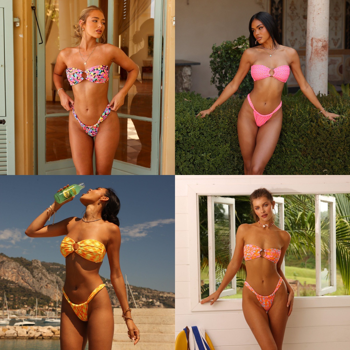 210g Weight Sexy Feel Of Sensation Low Waist Panties Waist Bikini Panties Style Bra&Panty Set Bra Category Nylon Fabric Type 2 Pieces Set Quantity Swimming Pool, Beach Occasion Ditsy Floral Pattern Full Coverage Bra Cup Women's Gender Women's Ditsy Floral 2 Pieces Set Bikinis Swimwear 无
