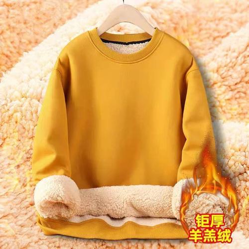 Men's Fleece Sweatshirt, Thick Winter  New Youth Warm Lamb Wool Men's Jacket Autumn/Winter Base Layer 12