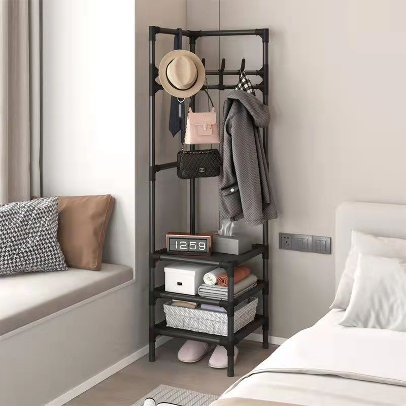 Simple clothes rack multi-functional hanger floor bedroom home use wall corner rack trending corner rack factory direct sales