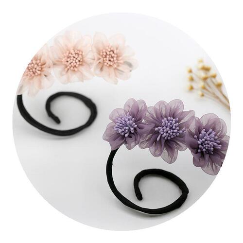 Ball head hair iron spring and summer new mesh three-flower meat ball hair iron flower simple versatile plate