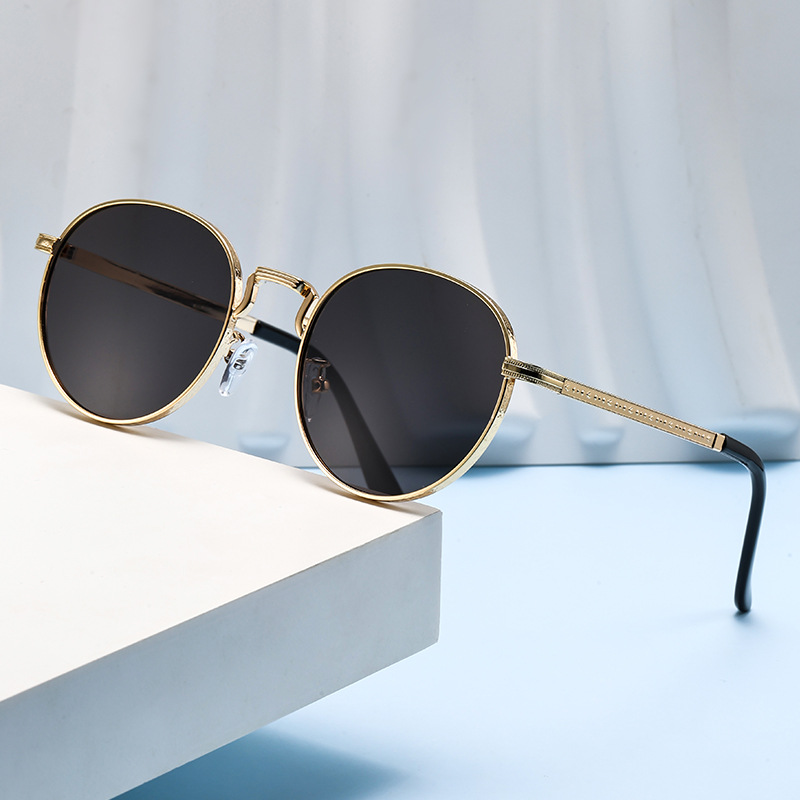 European and American Cross-Border New Metal Glasses Trendy and Unique 2026 Internet Celebrity Style Sunglasses Fashionable Oval Sunglasses for Women