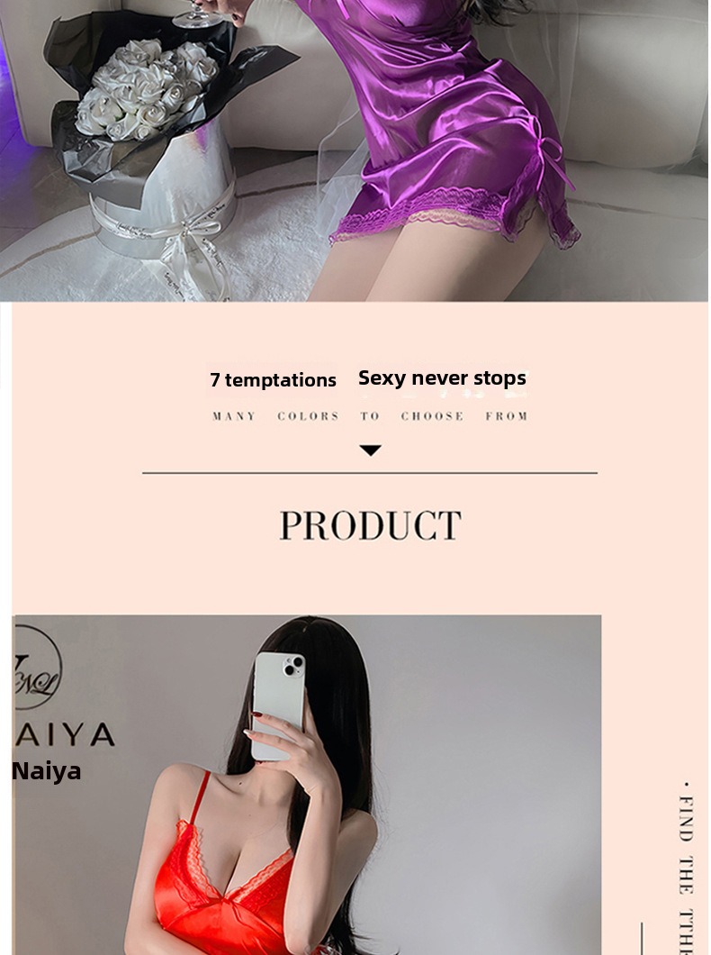 Guanyun sous-vêtements sexy qualité qualité commerce extérieur bretelles hanche sexy sous-vêtements ensemble femme de chambre uniforme pyjama chemise de nuit_voghion.com