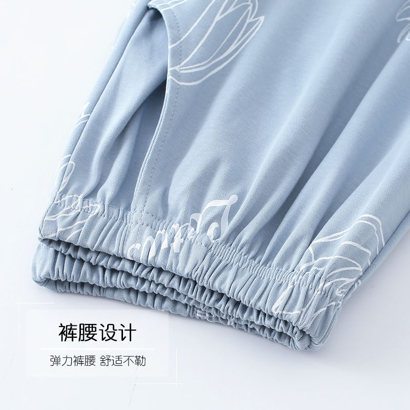 Pijamas de mujer primavera y otoño 100% algodón de manga larga ropa para el hogar Otoño e Invierno delgada madre de mediana edad