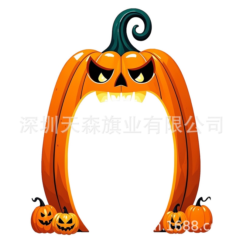 万圣节南瓜异形旗欧美跨境节日背景激光切割旗100D涤纶可做大宽幅|undefined