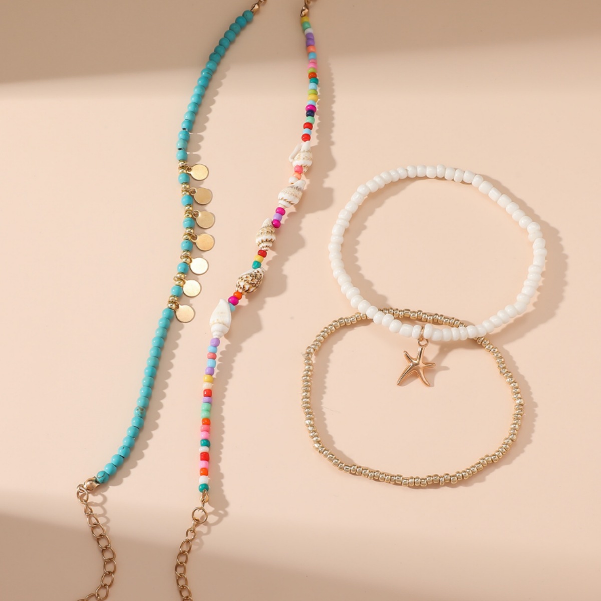 Cuenta De Semillas Retro Estrella De Mar Concha Con Cuentas Calcetín display picture 5