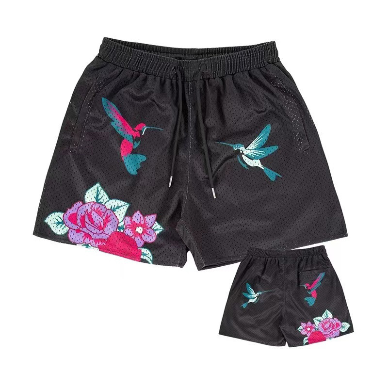 Sports Shorts with Sublimation Print, Mesh Breathable Quick-Dry Basketball Shorts, Gym Shorts for Women, Cross-Border Exclusive