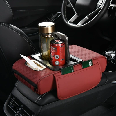 Factory stock, original car armrest Armrest box pad - volcanic-red