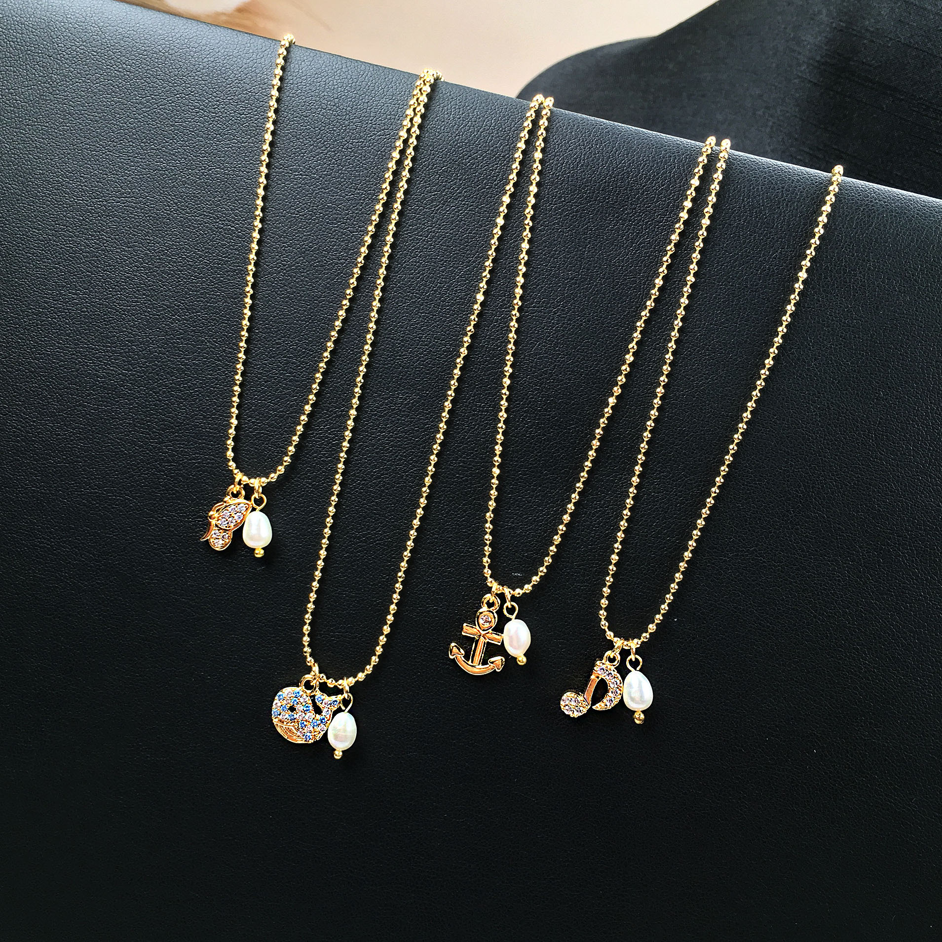 wholesale jewelry ship butterfly musical note pendant copper necklace nihaojewelry