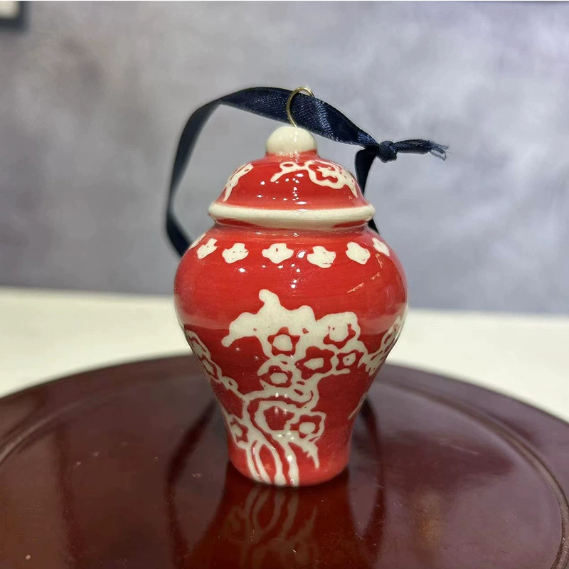 Фарфоровые украшения Jingdezhen рождественская ярмарка украшение ёлки украшение автомобиля голубая и белая фарфор украшения керамическая молодая генеральная банка ветровой колокол