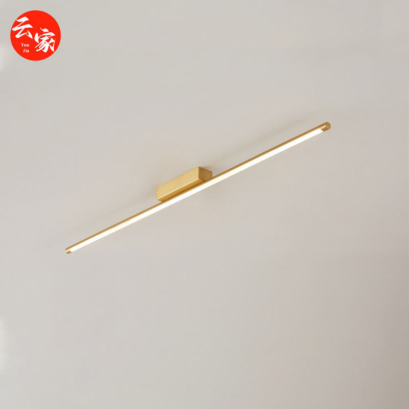 Italian Minimalist All-Copper Wardrobe Aisle Lamps Simple Modern Mainless Light One-Word Strip Ceiling Lamp Wholesale