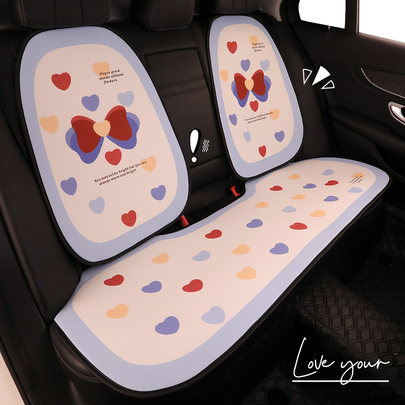 新型自動車シートクッション通気滑り止め半囲み四季通用クッション専用女性シートカバー夏シートクッション|undefined