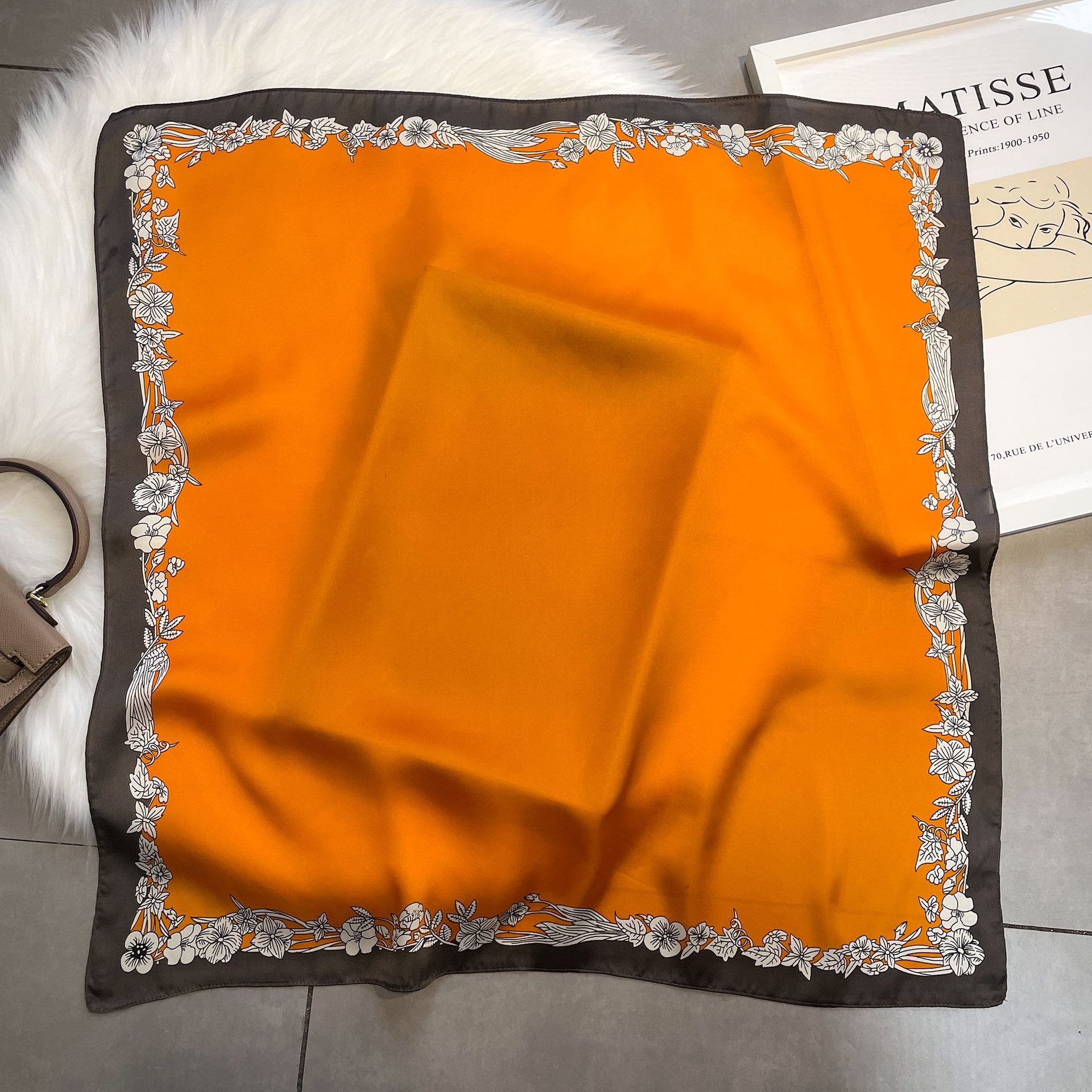 Simple solid color scarf for women, simulated silk square scarf 70cm European and American basic style with shirt, professional scarf to tie hair_voghion.com