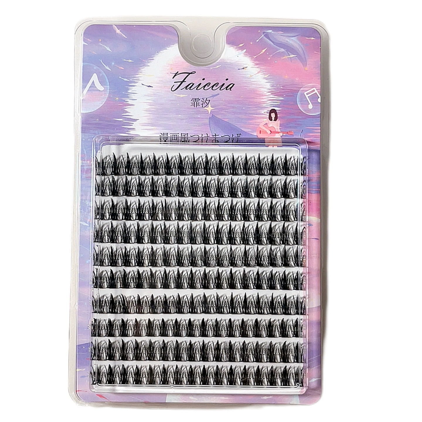 Cluster False Eyelashes, Wheat-Spike Tower Tip, 160 Clusters, Mixed 9–13 mm