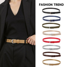 2.5cm纯色女士腰带尼龙帆布合金针扣带百搭户外运动腰带配饰