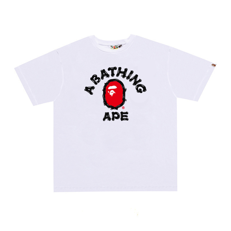 国境を越えた貿易トレンディなブランド半袖メンズレタープリントアメリカンストリートルーズカップルカジュアルTシャツ半袖シャツ|undefined
