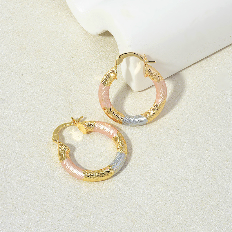 1 Pair Simple Style Classic Style Colorful Color Block Copper Brass Women's Earrings display picture 3