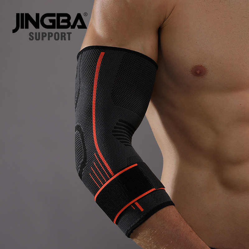 JINGBAスポーツ肘保護成人加圧重量挙げフィットネス屋外バスケットボールテニス保護具メーカー卸売り