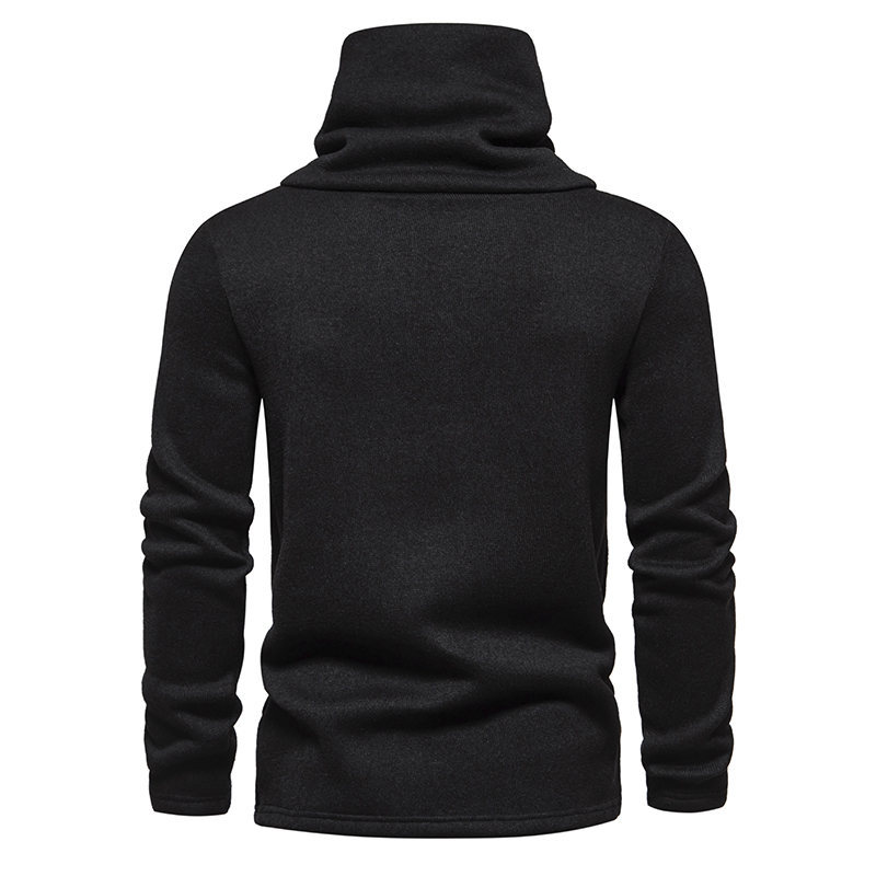 Pull tricoté de style américain pour homme, nouvelle collection automne et hiver, couleur unie, col montant_voghion.com