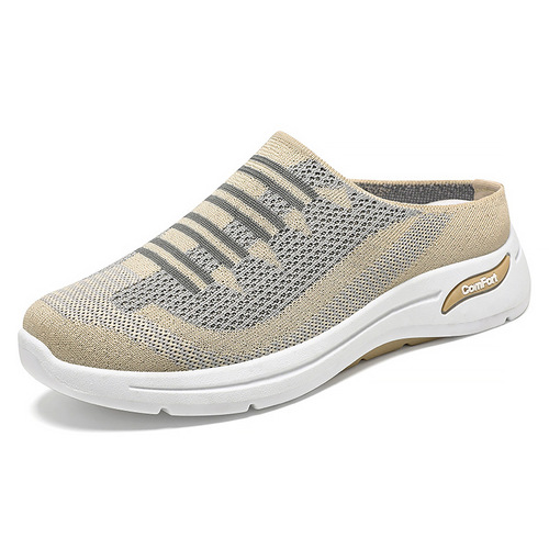 Women's 2025 Summer Style Loafers & Casual Breathable Flyknit Half-Slippers—Perfect for Moms