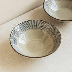 クリエイティブな線の陶磁器のどんぶりの家庭用スープの碗のオープンな碗の食器の碗の卸売りは古い種類の料理の碗のレストランのラーメンの碗を作ります。