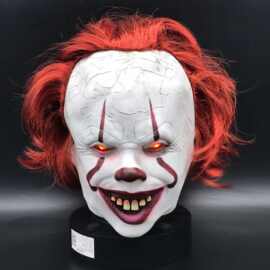 小丑回魂2Pennywise发光面具万圣节恐怖道具Cosplay假发头套