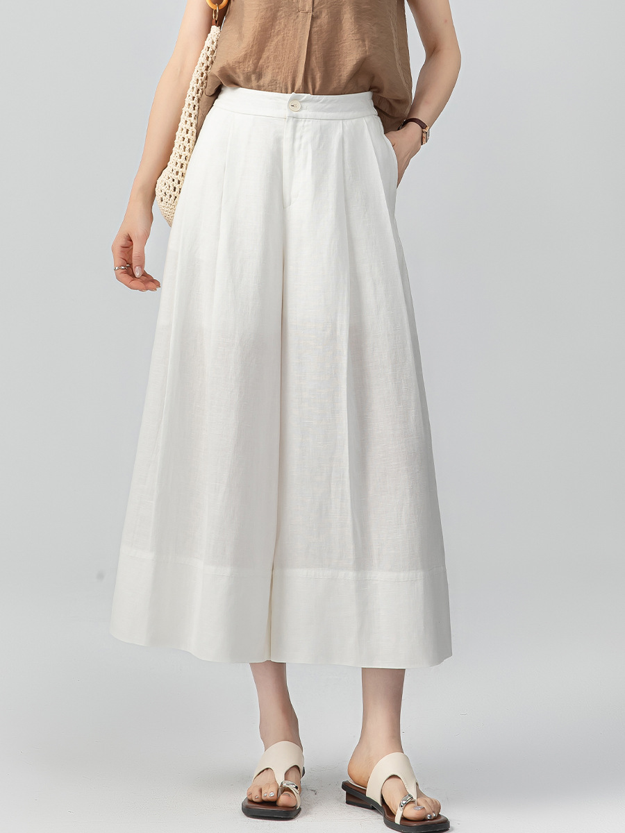 Quần culottes nữ ống rộng dáng dài chất liệu lyocell pha linen thoáng mát — B5-03=giá trị thông số Ki, (cài 3)