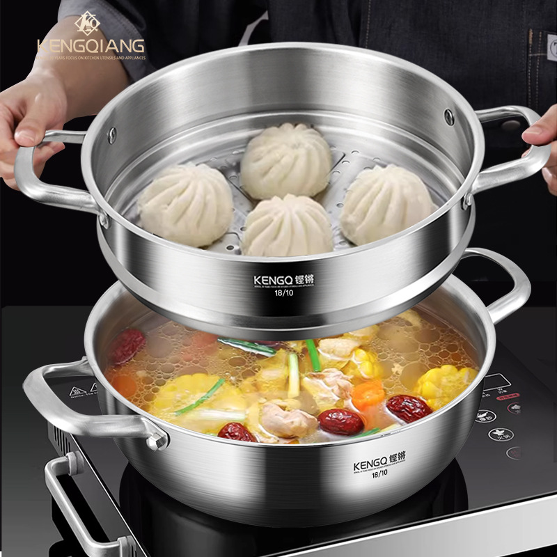 Alemania 316 vapor de acero inoxidable multicapa de grado alimenticio doméstico espesado integrado formado horno electromagnético cocinador de micropresión