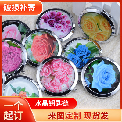 厂家批发景区旅游纪念随身化妆镜个双面个性创意折叠镜圆形小镜子|ru