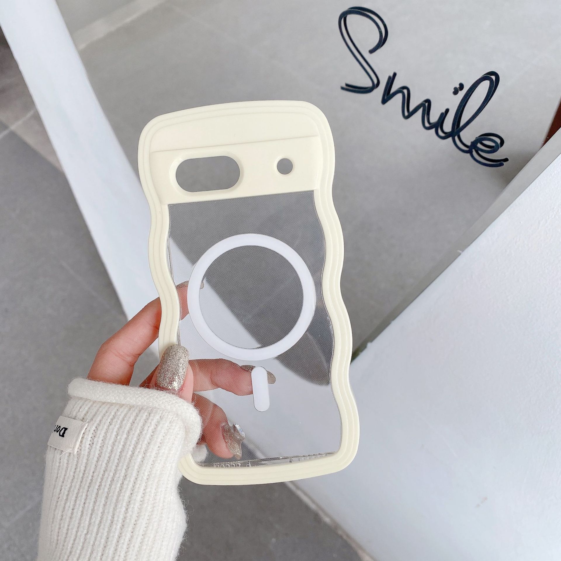 2-in-1 Wave Pattern Transparent Suitable For 7A 8A Magnetic Phone Case Google Pixel 9 9PRO_voghion.com