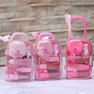 D-16 New Suitcase Makeup Set Lucky Model Cross-Border Export Mini Pearlescent Lip Gloss Set