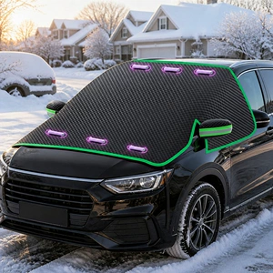 Magnetic car snow shield with thickened aluminum-coated film, sunshade for car front, enlarged moisture-proof Oxford cloth, snow protection