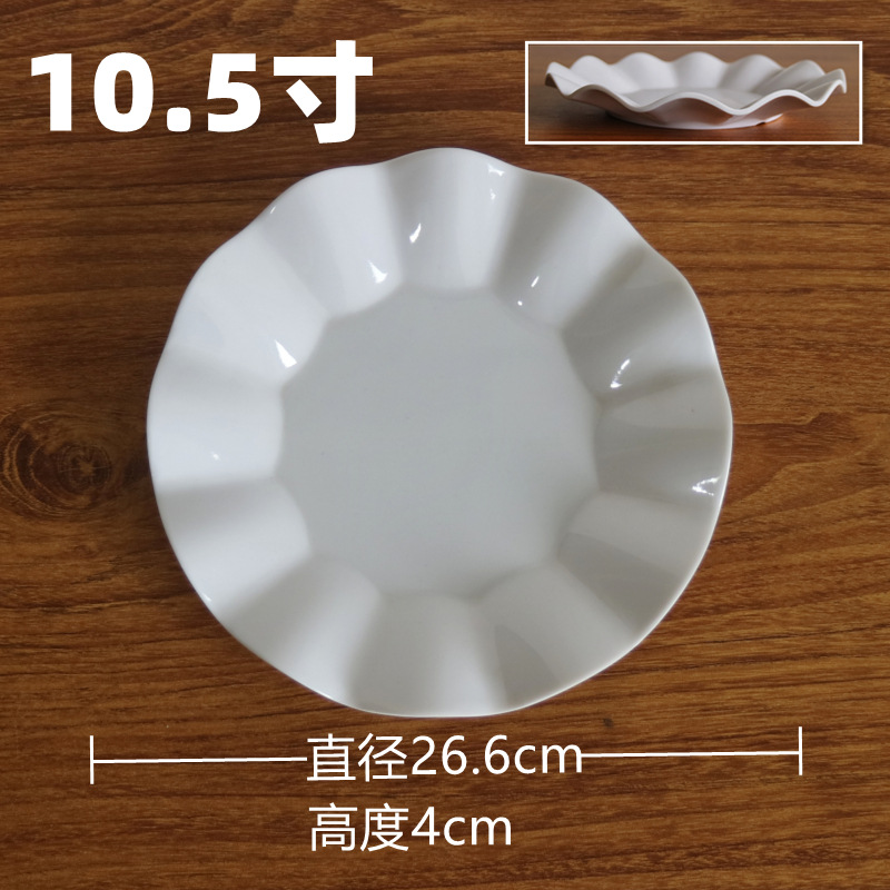 白いメラミン厚い円盤平皿炒め皿蓮の花皿深皿果物皿小皿試食皿現物工場