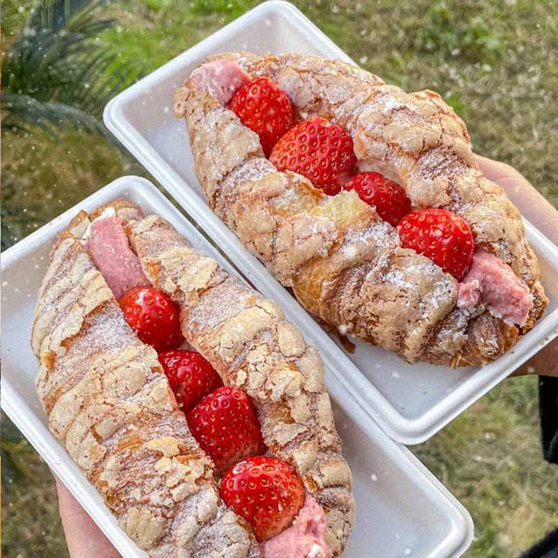 牛角包可頌包裝盒長方形白盒烘焙西點盒三明治肉鬆小貝麻薯泡芙盒