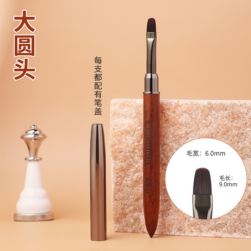 ネイルペン日本式檀木棒三角彩色ペン丸頭平頭光治療ペン画花線引きグラデーションレースペン|undefined