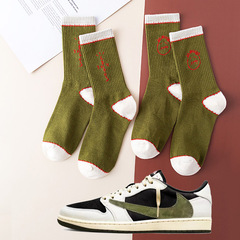 European and American trendy brand socks barb 5.0 military green joint long socks sports and leisure trendy socks for men and women