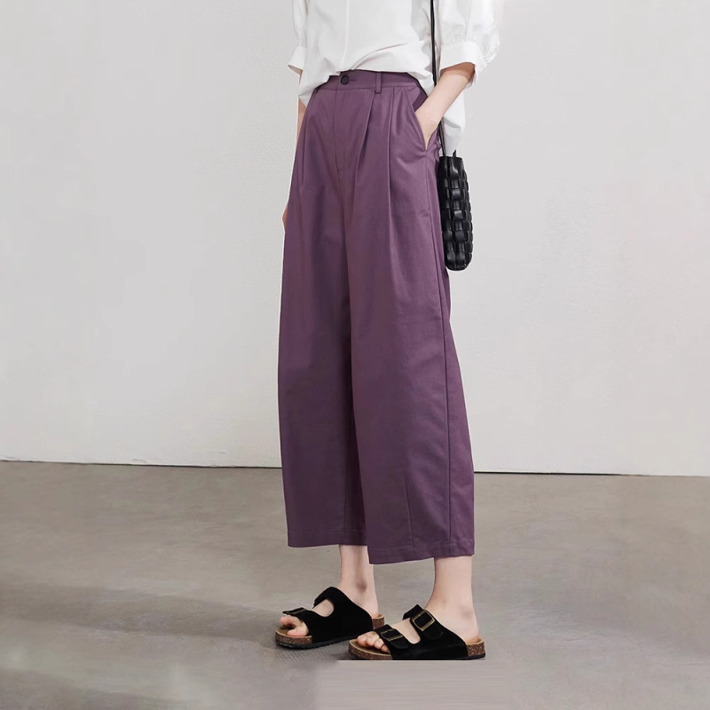 Summer 2025 New Loose Slimming High Waist Commuter Cropped Casual Wide Leg Pants Balloon Pants for Women