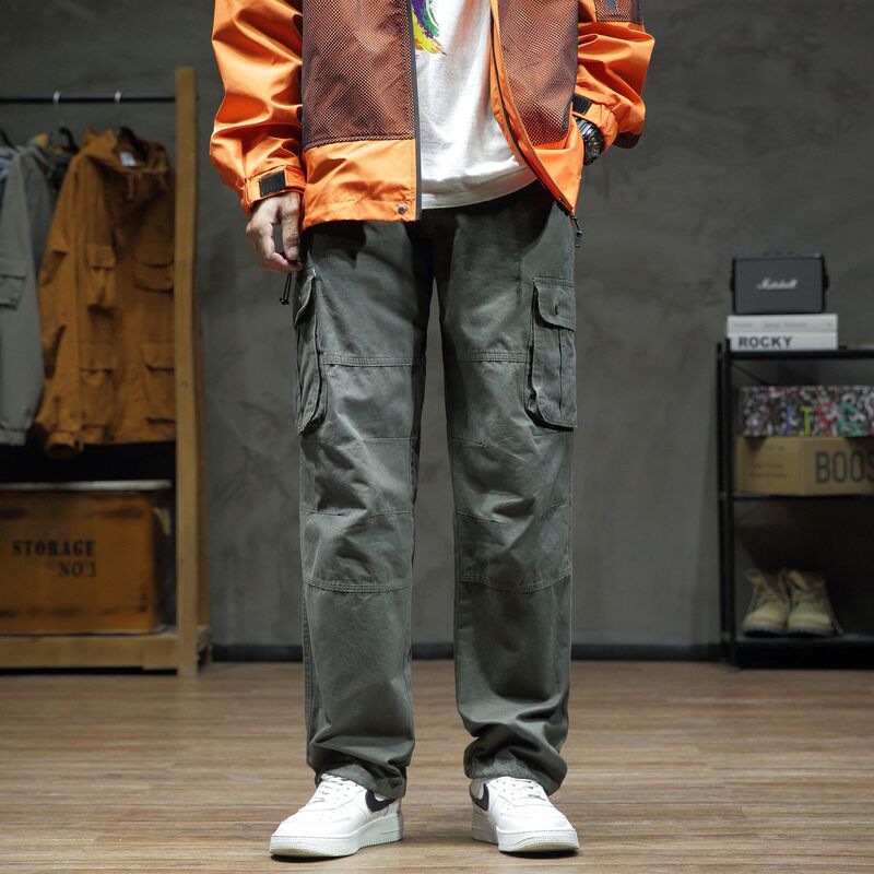 Wear Three-Year Multi-Flap Pocket Pants Cargo Pants Plus Size Men's Cotton Casual Outdoor Spring & Fall Construction Site Work Labor Protection Pants