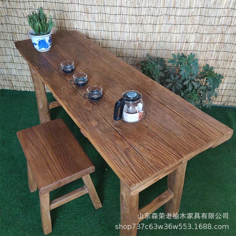 老榆木茶桌椅组合新中式茶台家用泡茶功夫喝茶茶道桌餐桌