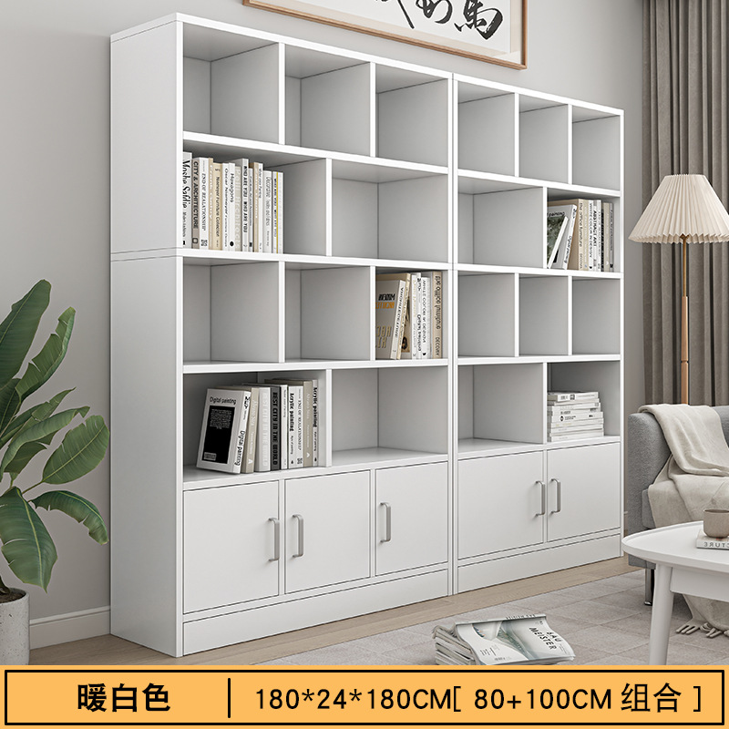 Estante de libros simple contra la pared sala de estar de oficinas multicapa almacenamiento de exhibición estante doméstico estante de libros de piso para estudiantes