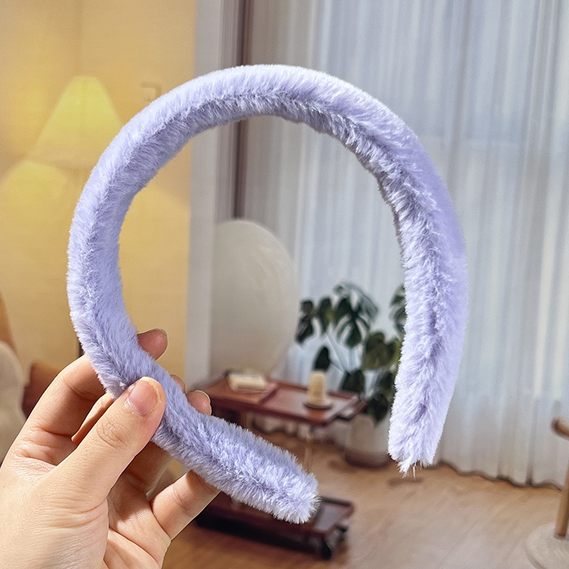 Bandera de cabello diy semiacabado de cabello mujer otoño invierno color caramelo tocado de peluche botón de mano peluche tocado de peluche