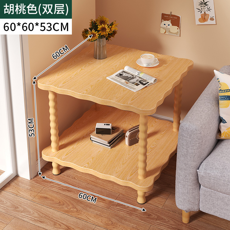 웨이브스퀘어 테이블 60×60/라이트월넛
