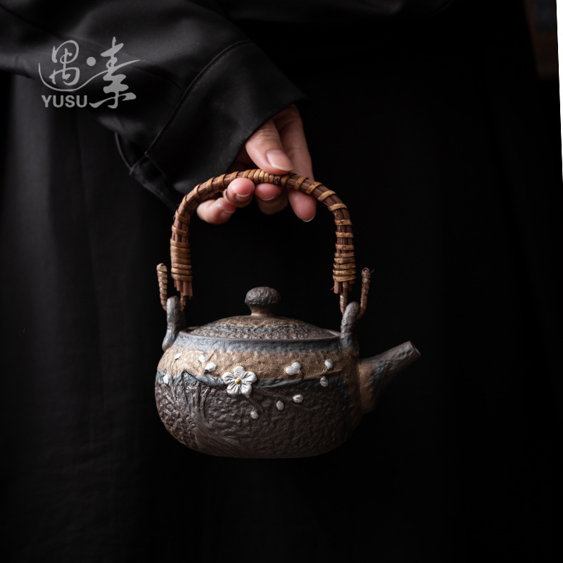 Vintage ceramic beam pot small size Chinese style teapot household kung fu tea set teapot vintage ceramic pot single pot Vintage ceramic beam pot small size Chinese style teapot household kung fu tea set teapot vintage ceramic pot single pot