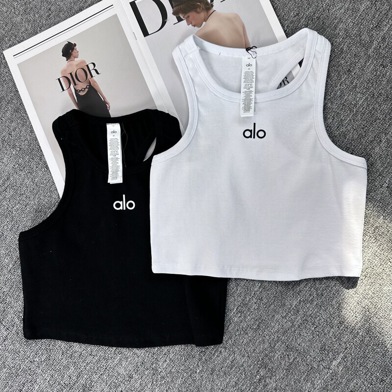 Alo Early Spring Yoga Wear Sports Vest Fitness Running Short American Style Intimates Top Without Chest Pad Vest Sling