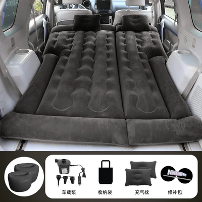 Vehicle-mounted inflatable bed Rear Folding Sleeping Pad - two-way-trunkrear-seat-f30-suv-wave-pattern-black-round-ottoman