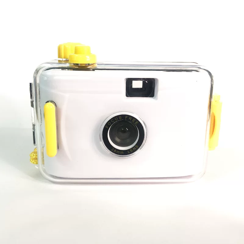 White retro waterproof camera for students, Birthday gift