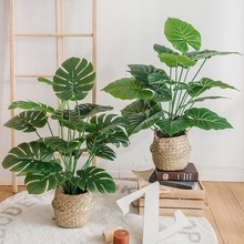 北欧客厅仿真植物龟背绿植摆件假花ins风装饰小盆栽桌面摆设厂